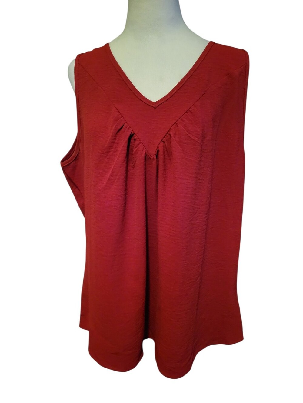 Unbranded Plus V-Neck Tank Red sz XXL